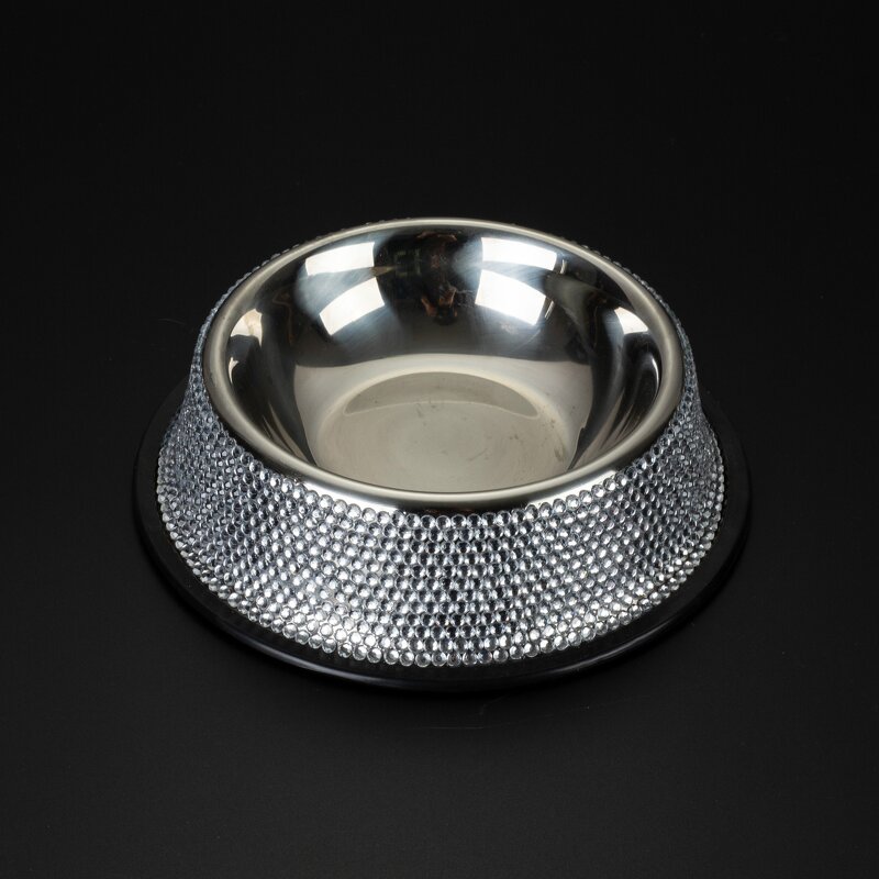 Pet Bowls Factory - Dog Bowls Pink Bling Rhinestones Stainless Steel Feeder