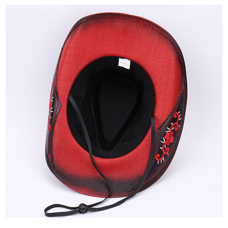 Cowboy Hat Factory - Curled Design Gradient Straw Sombrero Western Hat