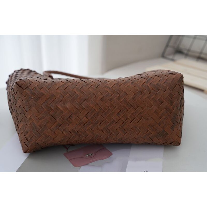 Tote Bag Supplier - Portable Imitation Bamboo Woven Large Capacity Bag