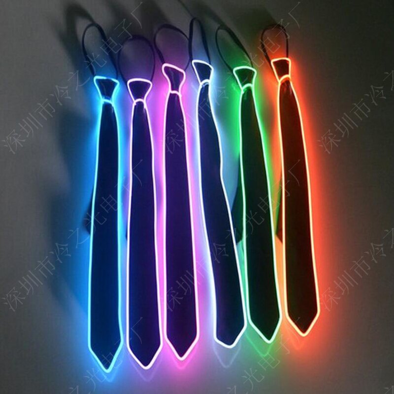 Bow Tie Manufacturer - Men EL Wire Cotton Neon LED Luminous Neck Tie