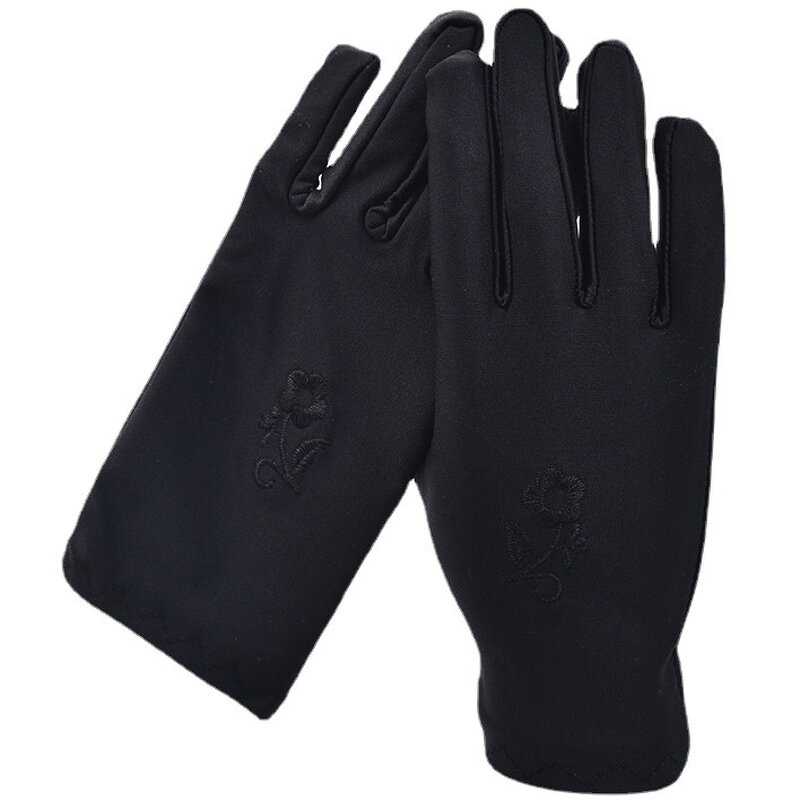 Sun Protective Gloves Supplier - Muslims Arab Gloves Embroidery Flower Short