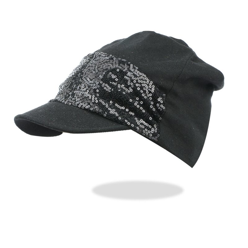 Beanie Hat Factory - Women Hijab Wrap Turban Hat with Sequined Patchwork