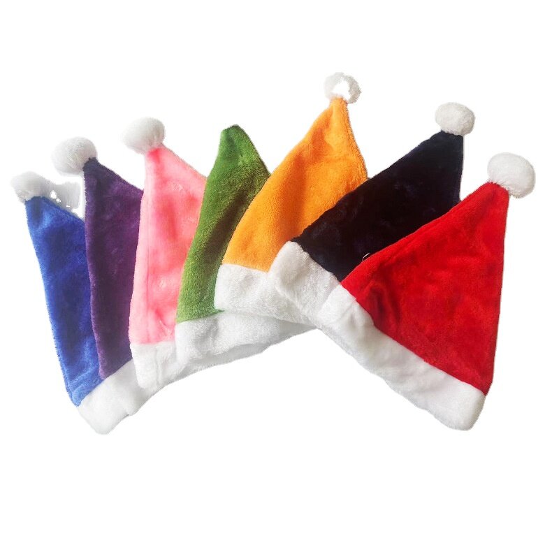 Santa Hat Factory - Xmas Velvet Christmas Colorful Thicken Holiday Party Hat