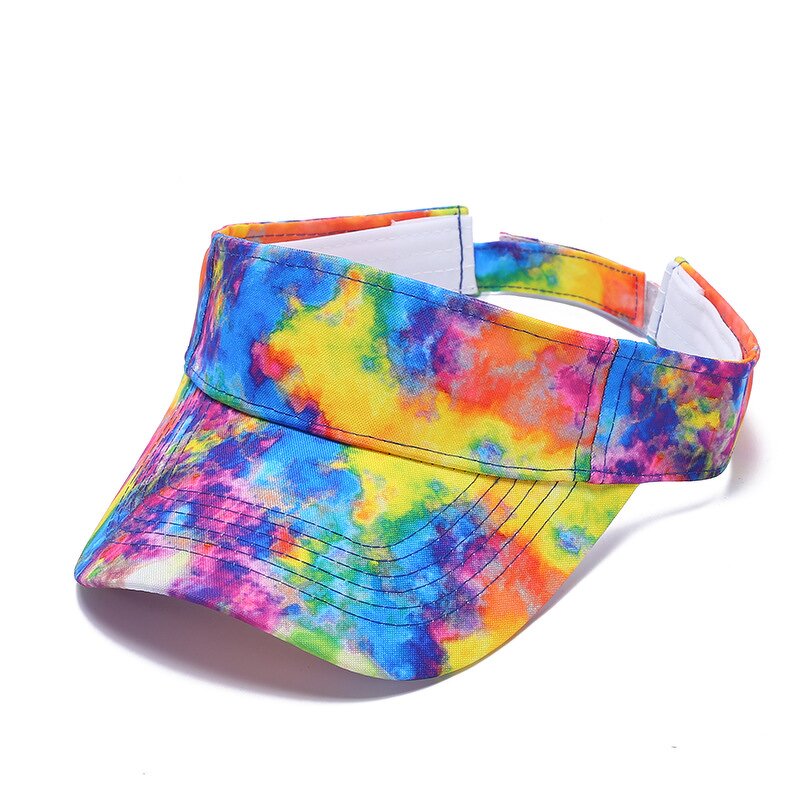 Sun Visor Manufacturer - Tie Dye Sport Cotton Empty Top Cap for Men Women