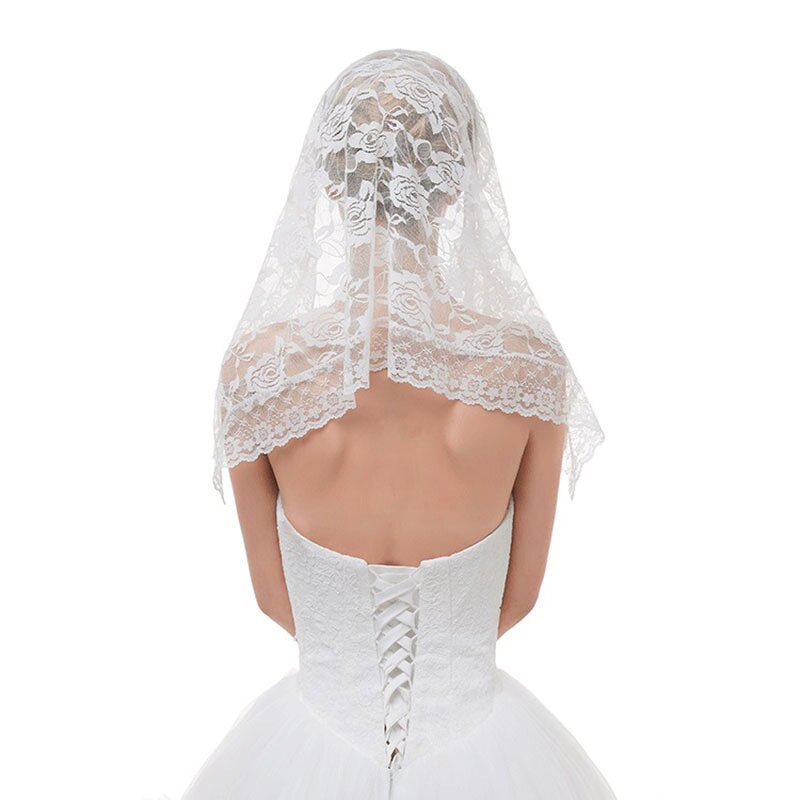 Veil Supplier - Rose Lace D Shape Head Covering for Women