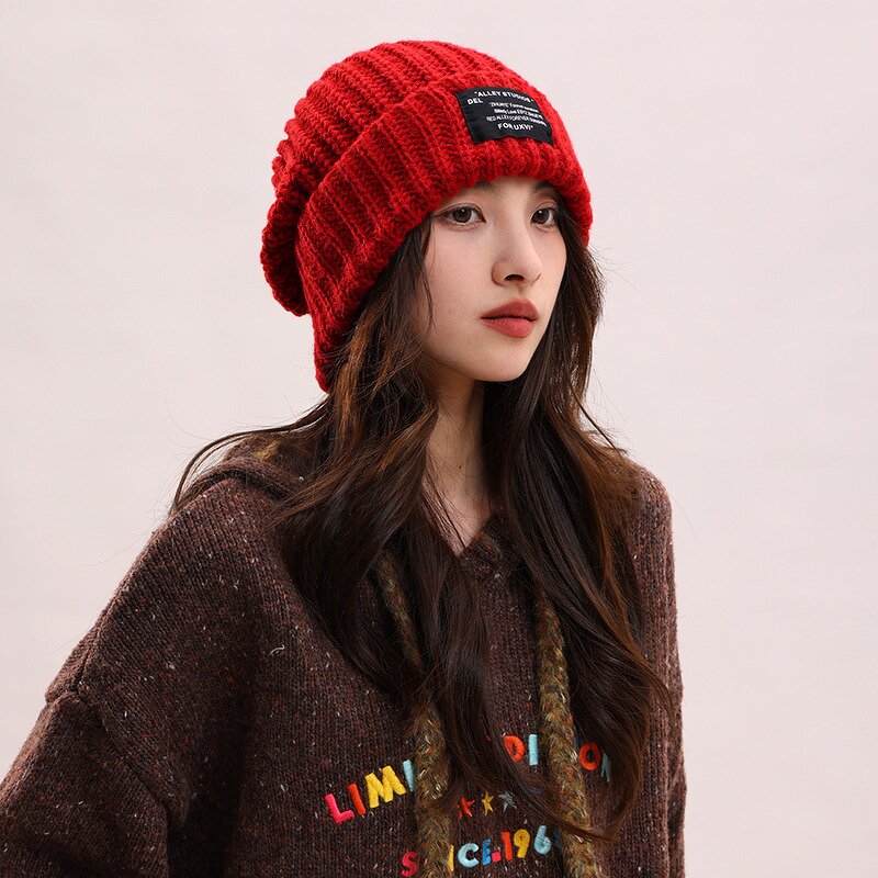 Knitted Hat Supplier - Custom Autumn Winter Warm Skull Hat Large Size