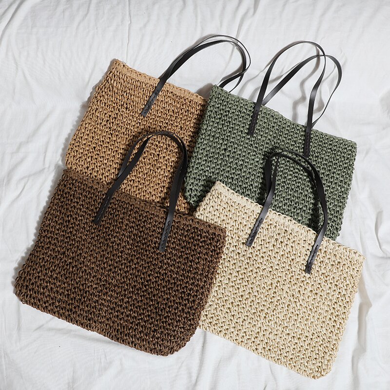 Tote Bag Factory - Women Straw Woven Large Beach Weaving Shoulder Bag