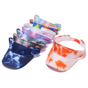 Sun Visor Manufacturer - Tie Dye Sport Cotton Empty Top Cap for Men Women