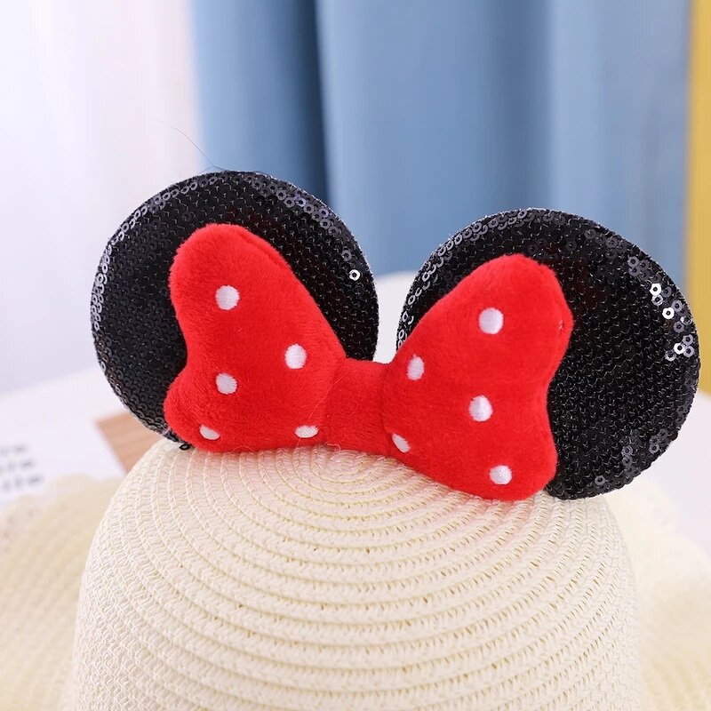 Sun Hat Set Factory - Summer Girl Straw Hat Bag Set Cartoon Ear Red Bow