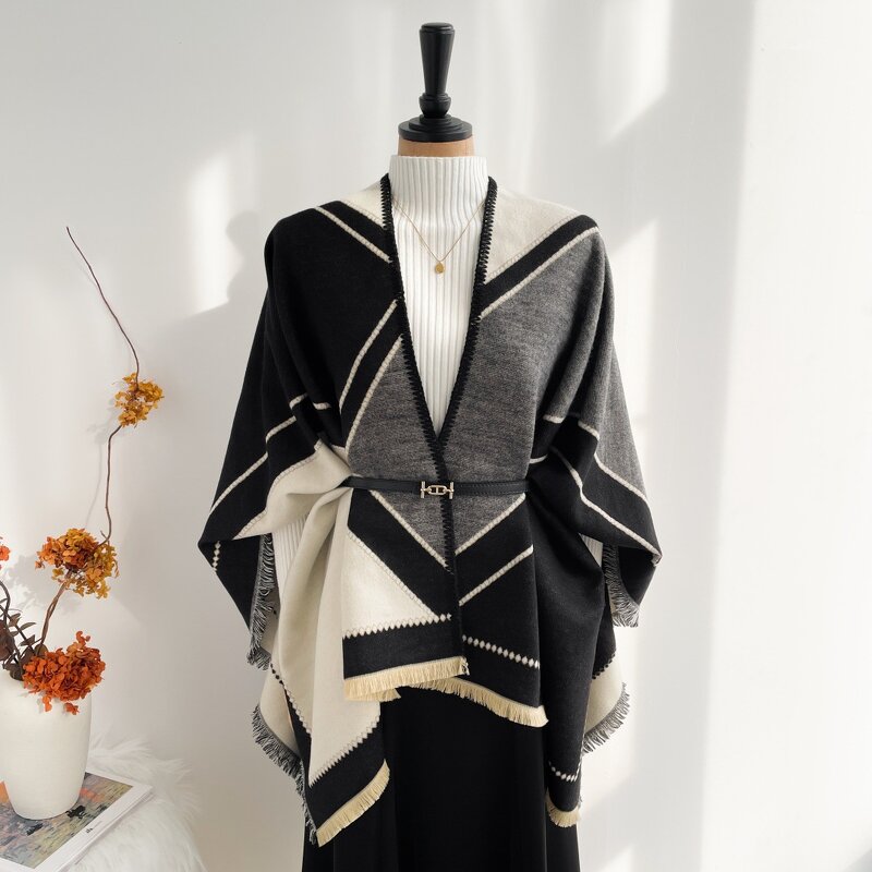 Cape Manufacturer - Designer Open Front Poncho Cape Winter Coat Shawl