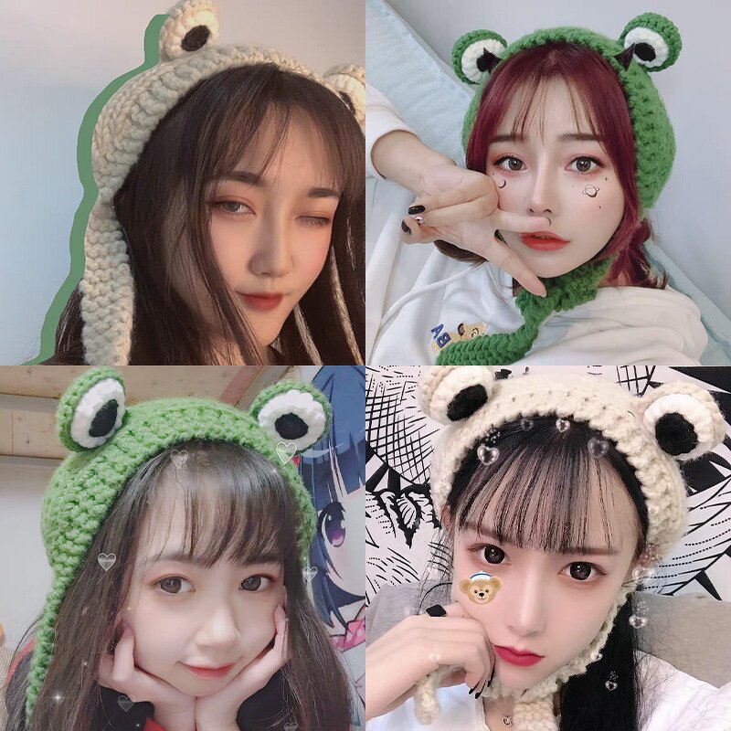 Headband Manufacturer - Autumn Winter Frog Ear Knitted Headband for Girl