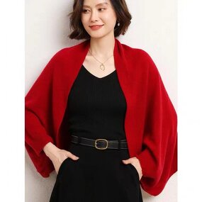 Shawl Factory - Winter Warm Women 100% Wool Kimono Batwing Wrap Cardigan