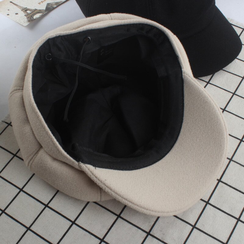 Newsboy Hat Manufacturer - Autumn Winter Women Warm Wool Felt Beret Cap