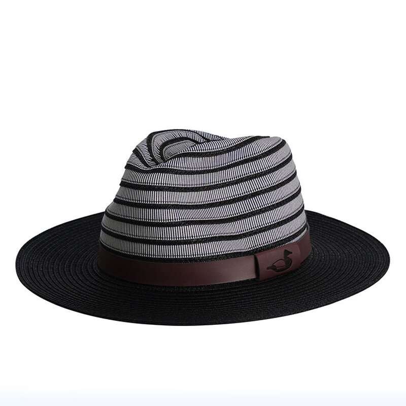 Straw Hat Manufacturer - New Outdoors Sun Hat Stripped Panama with Ribbon