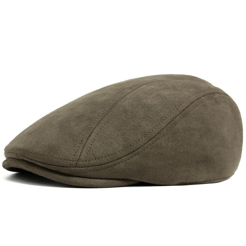 Newsboy Hat Factory - New Autumn Winter Vintage Suede Flat Top Beret Hat