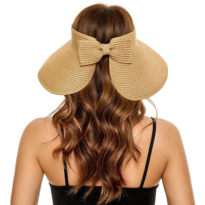 Sun Visor Manufacturer - Summer Roll up Foldable Wide Brim Straw Visor