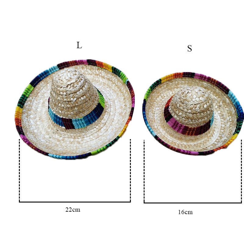 Pet Hat Supplier - Creative Mini Pet Dogs Straw Mexican Sombrero Cute Hat