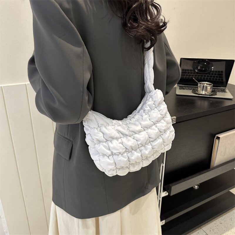 Puffer Bag Manufacturer - Women Large Padding Quilted Tote Underarm Cloud Bag