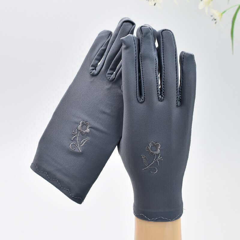 Sun Protective Gloves Supplier - Muslims Arab Gloves Embroidery Flower Short