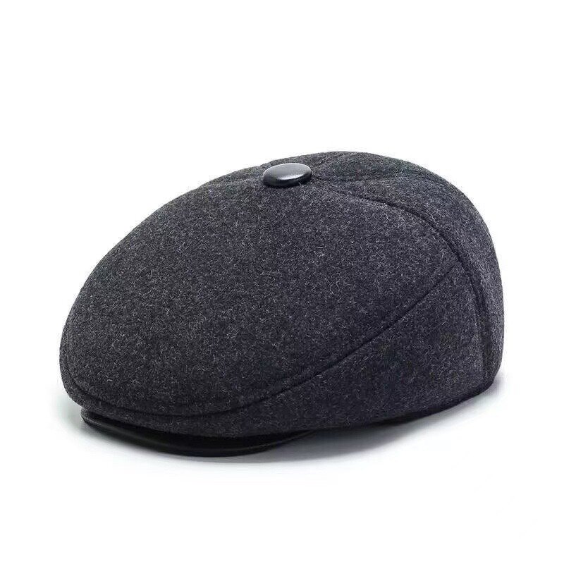 Flat Cap Supplier - Men Ivy Cap Retractable Invisible Earflap Beret Hat