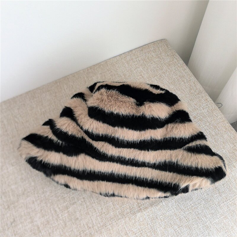 Bucket Hat Factory - Winter Fluffy Faux Fur Fisherman Plush Hat