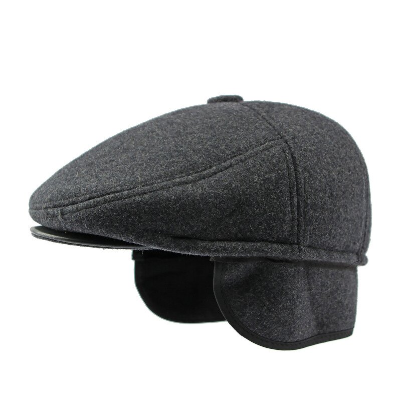 Flat Cap Supplier - Men Ivy Cap Retractable Invisible Earflap Beret Hat