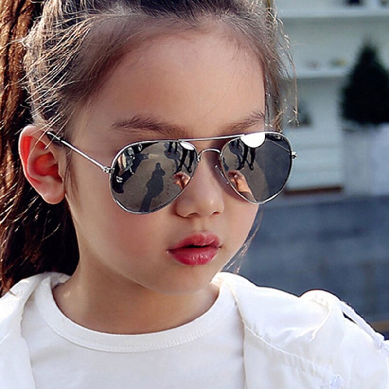 Kids Sunglasses Supplier - 2022 Classic Children Aviation Mirror Metal Frame