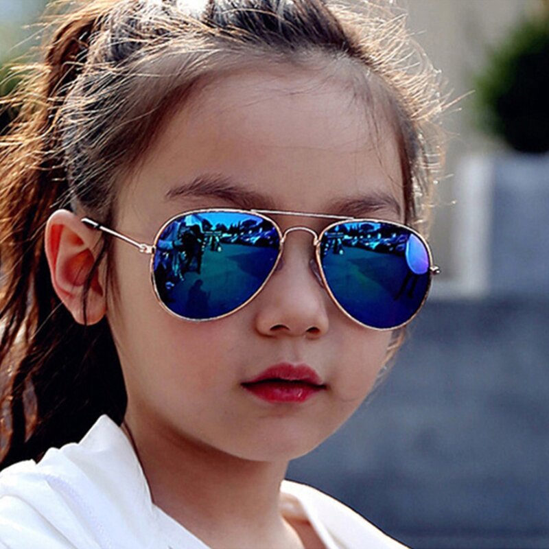 Kids Sunglasses Supplier - 2022 Classic Children Aviation Mirror Metal Frame