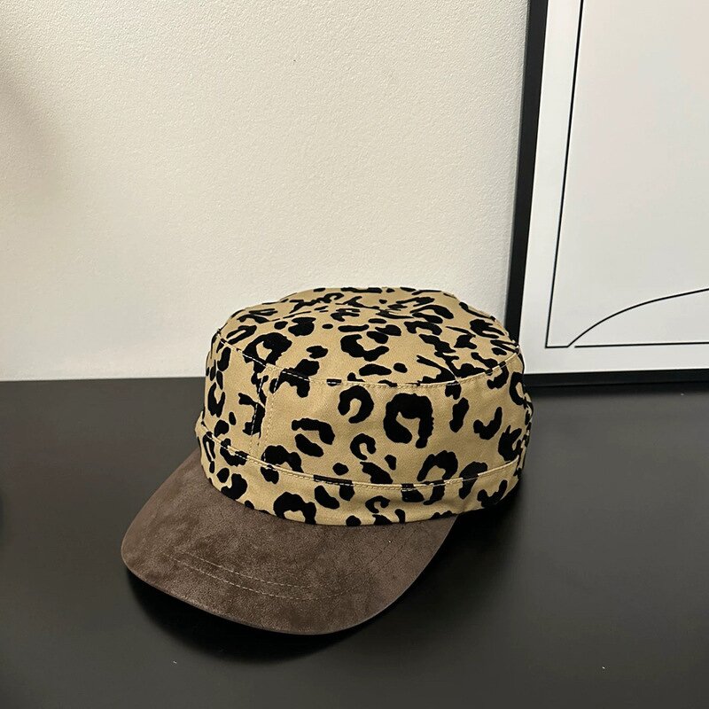 Baseball Hat Manufacturer - Women Suede Flat Top Leopard Pattern Snapback