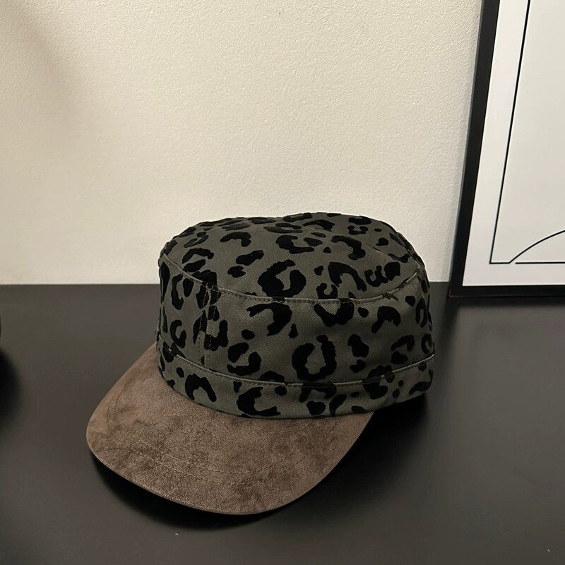Baseball Hat Manufacturer - Women Suede Flat Top Leopard Pattern Snapback