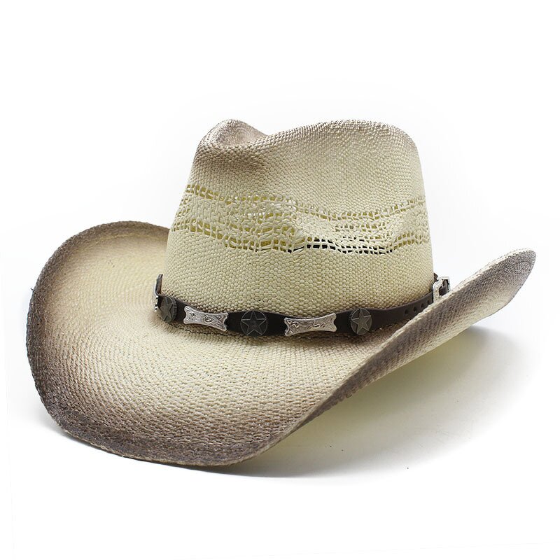 Straw Hat Supplier - Unisex Wide Brim Western Straw Cowboy Cowgirl Hat