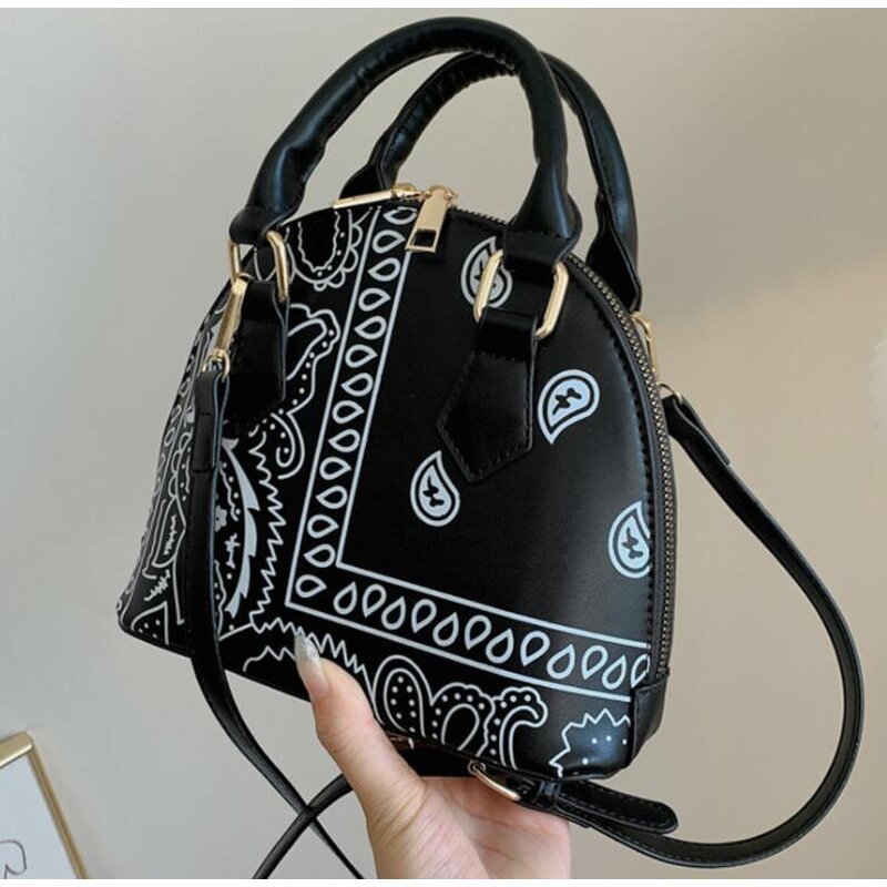 Tote Bag Factory - Fashion Leather Tote Bag Bandana Print Handbag