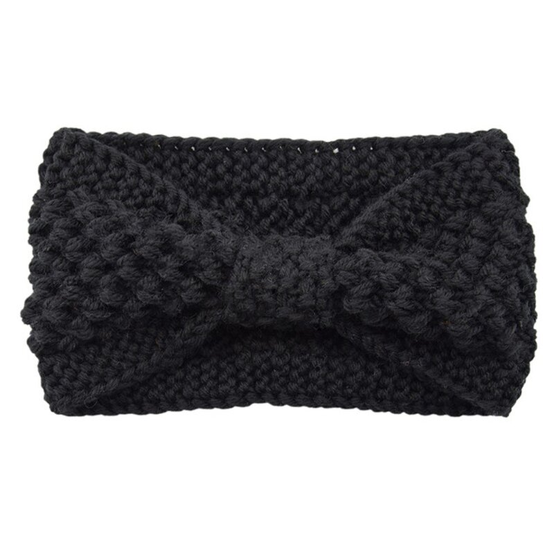 Headbands Factory - Winter Knitted Elastic Turban Crochet Bow Wide Headbands