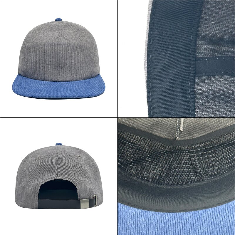 Baseball Cap Factory - Vintage 5 Panel Low Profile Trucker Corduroy Hat