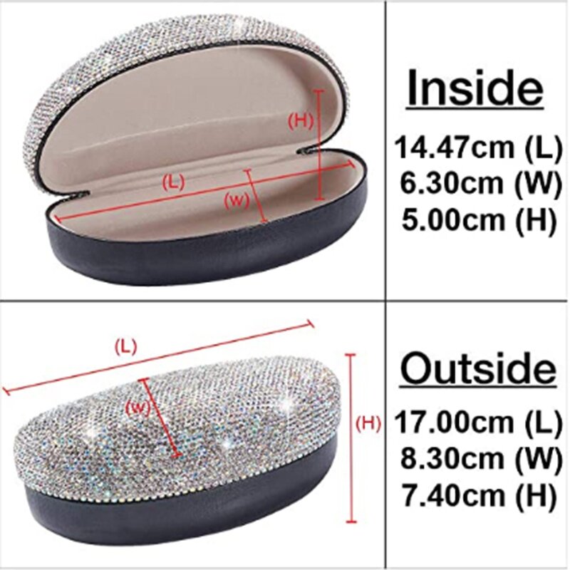 Sunglasses Case Manufacturer - Handmade Shiny Bling Extra Large Rhinestone Case