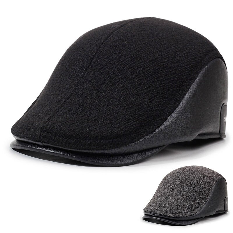 Flat Cap Manufacturer - Men Winter Driving Cap with Ear Flaps Warm Tweed