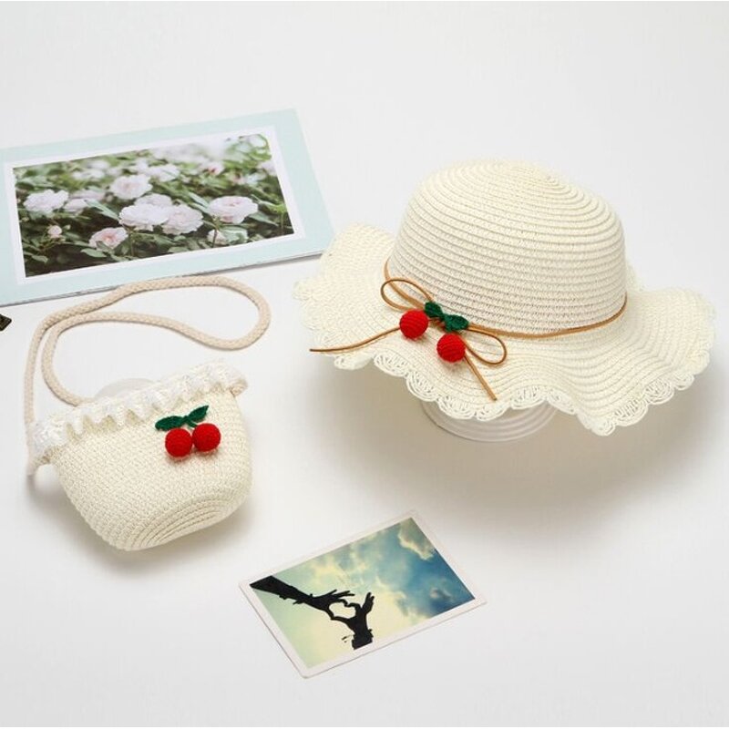 Sun Hat Set Supplier - Summer Babygirl Straw Hat Tassel Flower Set