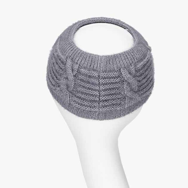 Knitted Hat Supplier - Women Ponytail Keep Warm Sport Empty Top Winter Hat
