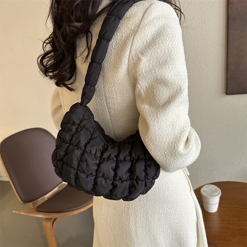 Puffer Bag Manufacturer - Women Large Padding Quilted Tote Underarm Cloud Bag