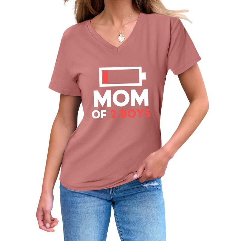 T Shirt Factory - Women Graphic Mom Print Short Sleeve Mama Clothes Gift