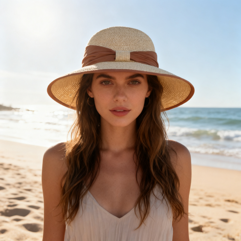 Straw Hat Supplier - Women Beach Sun Travel Foldable Brim Summer UV Hat