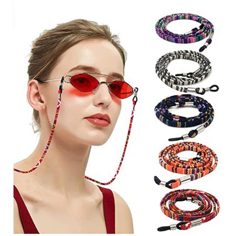 Eyeglasses Chain Supplier - Boho Style Colorful Cotton Rope Sunglasses Holder