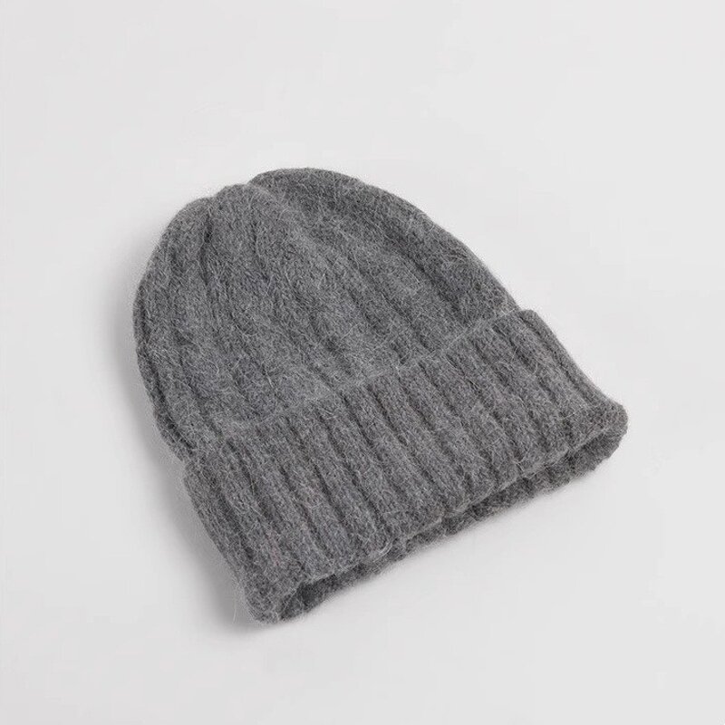 Knitted Hat Factory - Winter Foldable Rabbit Fur Beanies Ski Hats