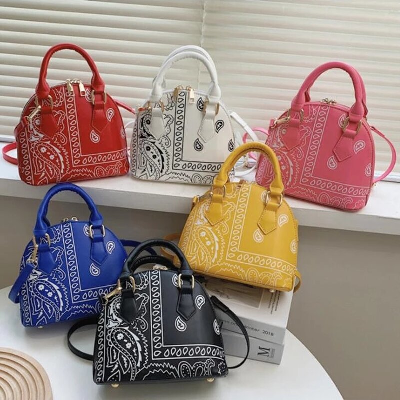 Tote Bag Factory - Fashion Leather Tote Bag Bandana Print Handbag