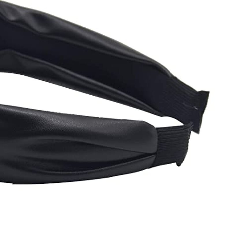 Headbands Factory - Women Fashion PU Wide Barrette Knot Turban Hair Band