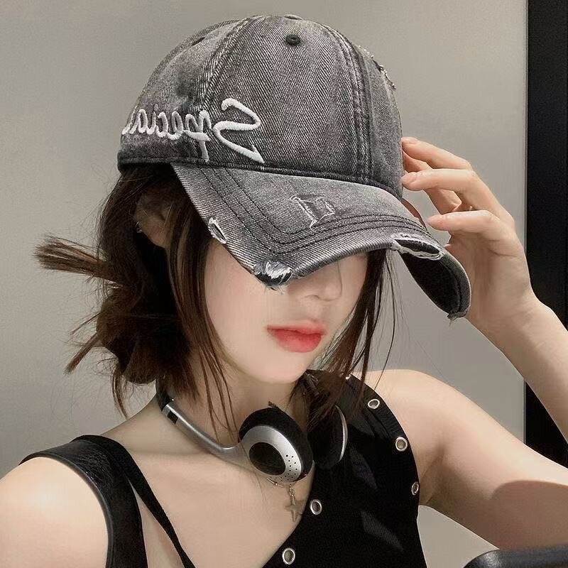 Baseball Cap Factory - New Hip Hop Embroidered Distressed Denim Hat