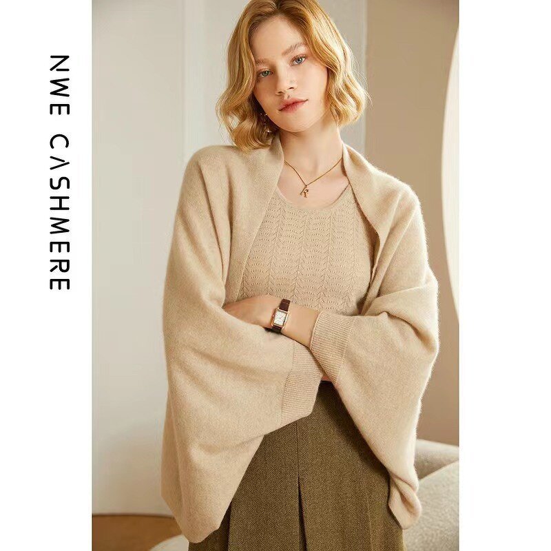 Shawl Factory - Winter Warm Women 100% Wool Kimono Batwing Wrap Cardigan