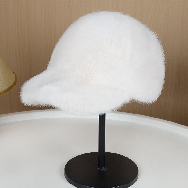 Baseball Hat Supplier - Winter Solid Color Fluffy Faux Fur Snapback