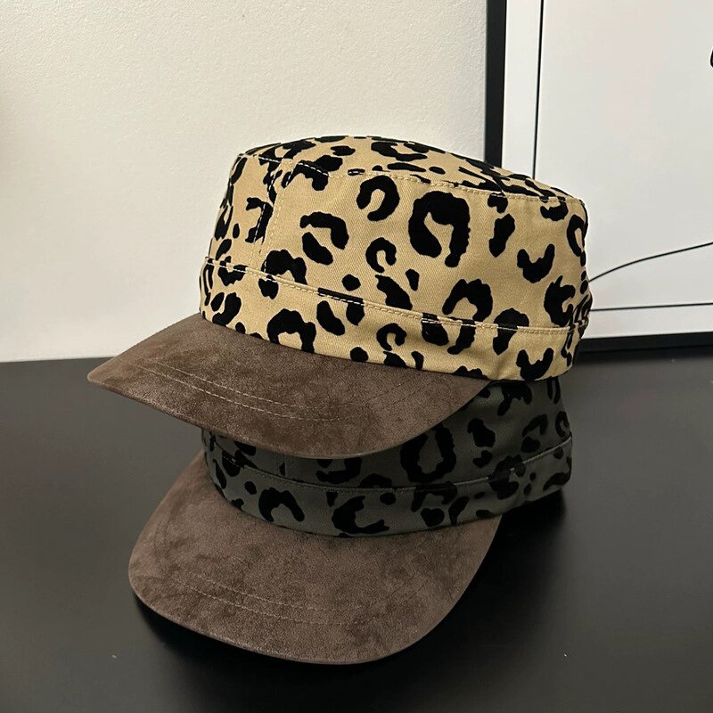 Baseball Hat Manufacturer - Women Suede Flat Top Leopard Pattern Snapback