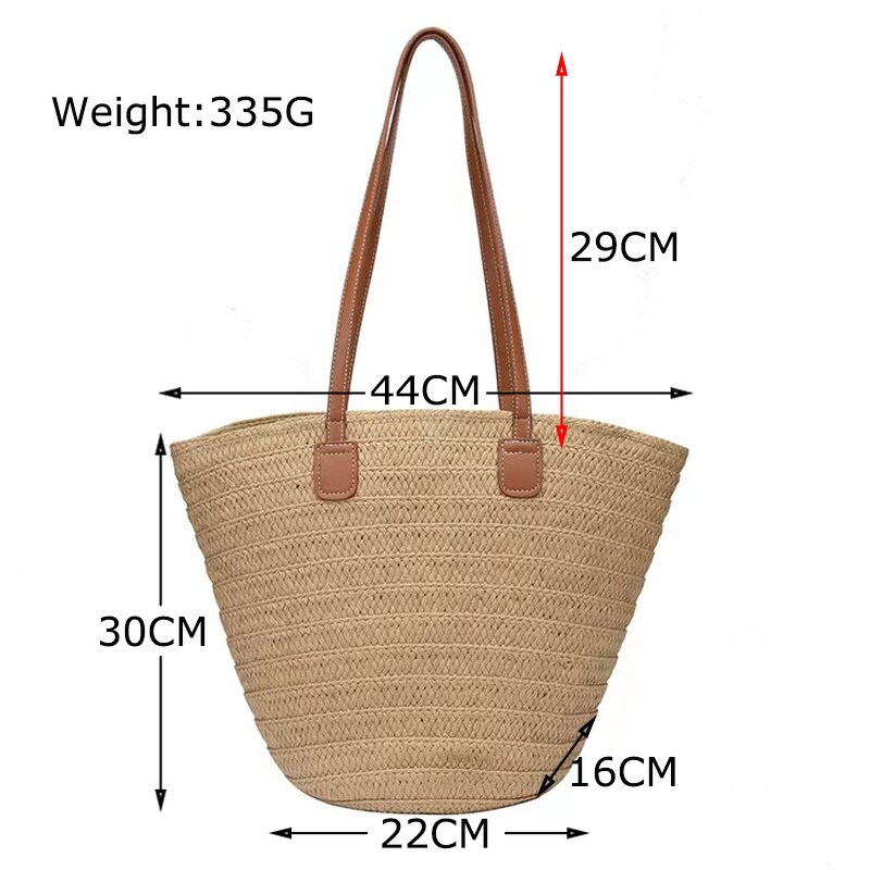 Straw Bag Manufacturer - Large Capacity Beach Shopping Woven Shoulder Bag